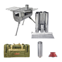 Winnerwell® Woodlander 1G Double View M-sized Cook Camping Stove Bundle